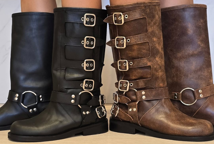 Festival outfit with biker boots