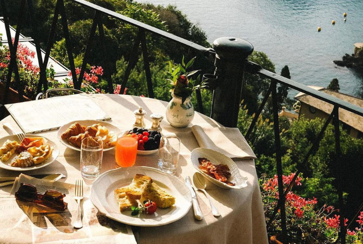 Enjoy fine dining with harbor views at La Terrazza in Portofino.